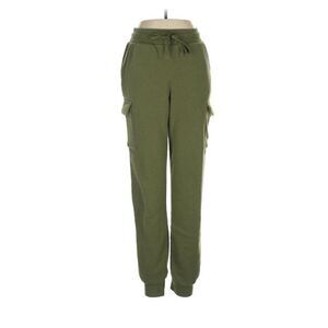 Better Together New High Rise Solid Olive Green Sweat Cargo Pants Small